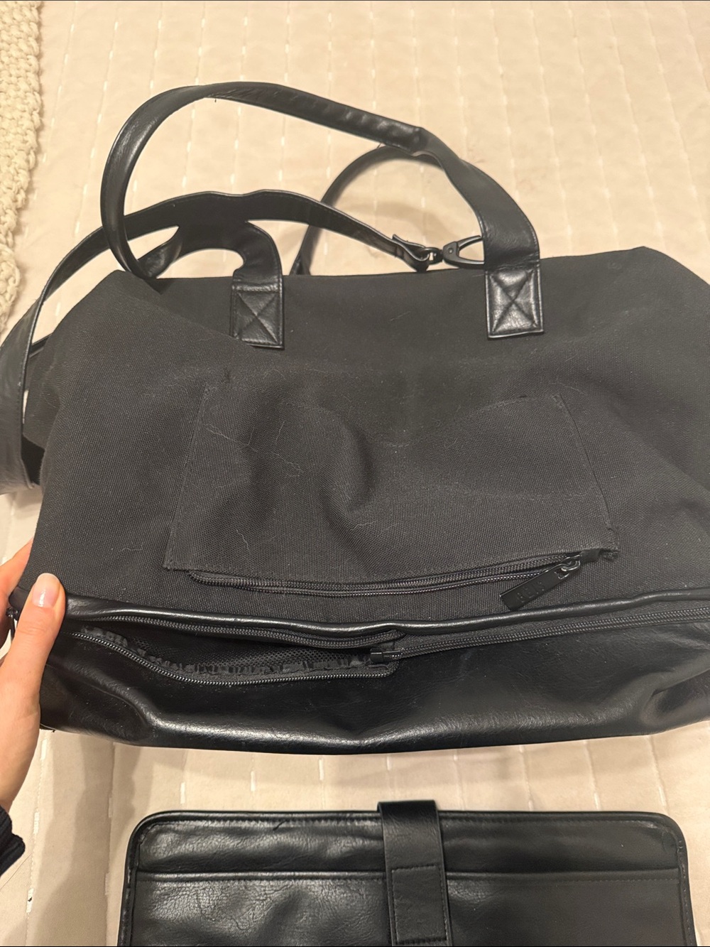 BEIS Black Canvas Mini Weekender with Detachable Shoe Storage - Picture 2 of 11